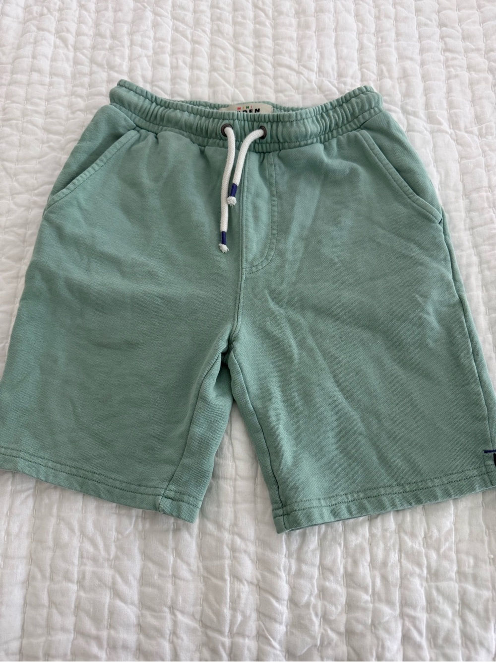 Mini Boden Boys Drawstring Casual Shorts in Light Green